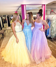 A-Line Chic Spaghetti Straps Lace Appliques Long Prom Dress JKQ113|Annapromdress