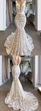 Trumpet/Mermaid V neck Lace Long Prom Dresses Evening Dresses JKM3020|Annapromdress