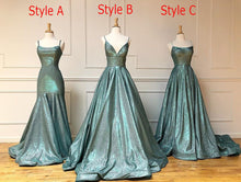 A-line Spaghetti Straps Long Prom Dresses Sparkly Evening Gowns JKM3004|Annapromdress