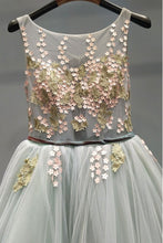 Elegant Appliques Long Prom Dress Backless Tulle A Line Fommal Evening Dress YSF692|Annapromdress