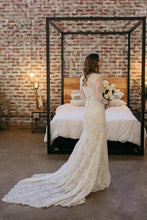 High Neck Long Sleeve Lace Wedding Dress Train 2019 Rustic Wedding Dress Mermaid Bridal Gown YSG6905|annapromdress
