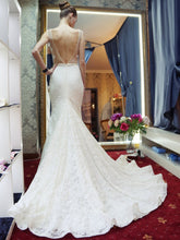Mermaid Wedding Dress Straps Sweep Train Sexy Backless Lace Bridal Gown YSL1971|Annapromdress