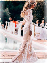 2019 Vintage Lace Wedding Dress with Sleeves Mermaid Wedding Dresses Bridal Gown YSJ1976|annapromdress