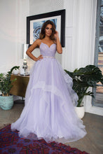 Chic V Neck Spaghetti Straps Lavender Ball Gown Wedding Dresses Backless Bridal Gown YSL1772|annapromdress