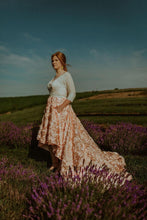 Romantic Sweetheart High Low Pink Flower Wedding Dress with Belt Rustic Wedding Gowns YSL1774|annapromdress
