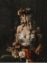 Exquisite Lace Mermaid Wedding Dress Sexy Cap V Neck  Chic Boho Wedding Dress Bridal Gown YSQ179|annapromdress