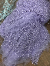 Sexy Spaghetti Straps Peal Long Prom Dress with Slit Lavender Modest Tulle Prom Evening Gown YSR213|annapromdress