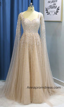 Crystal Beaded A Line Long Prom Dress Modest Tulle Arabic Prom/Evening Dress with Sleeves YSR551