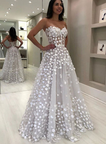 Sweetheart A Line Flowy Prom Dresses Long Floor Length Beautiful Prom/Evening Dress YST2905|annapromdress