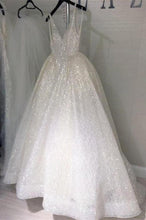 Ball Gown Spaghetti Strap Long Ivory Backless Wedding Dresses Prom Dresses GJS143