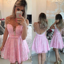 Pink A-line Scoop Short Mini Tulle Homecoming Dress Short Prom Dresses SP8158
