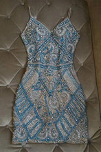 Gorgeous Sparkly V Neck Crystal Beaded Sheath Short Homecoming Dresses ANN1936