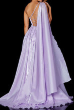 Aline One-shoulder Satin Split Front Floor-Length Prom Dress GJS449