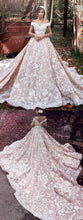Luxury Wedding Dress Flowy V-neck Cap Sleeves Long Train Lace Birdal Gown YSJ1973|Annapromdress