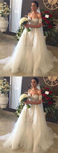 Princess Wedding Dress Off-the-shoulder Detachable Train Lace Bridal Gown YSJ1972|Annapromdress