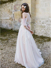 Long Sleeve Bohemian Beach Wedding Dresses Cold Shoulder Boho Rustic Wedding Dress NA2011