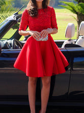 classy prom dresses,Red A-line Bateau Short Mini Chiffon Homecoming Dress Short Prom Dresses SP8309