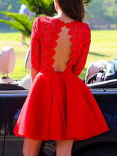 classy prom dresses,Red A-line Bateau Short Mini Chiffon Homecoming Dress Short Prom Dresses SP8309