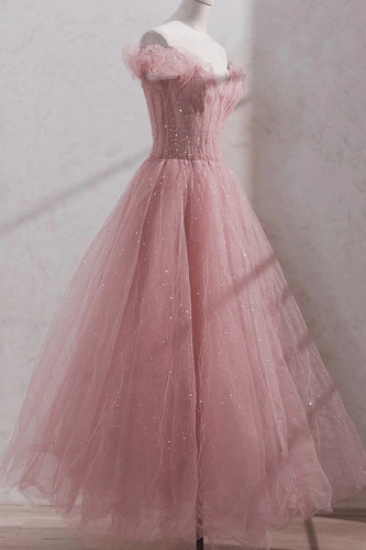 Shiny party fairy pink prom dress GJS724